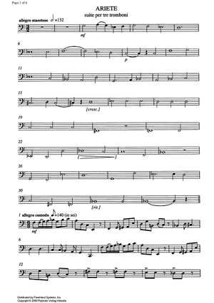 Sedici Trii - Bass Trombone
