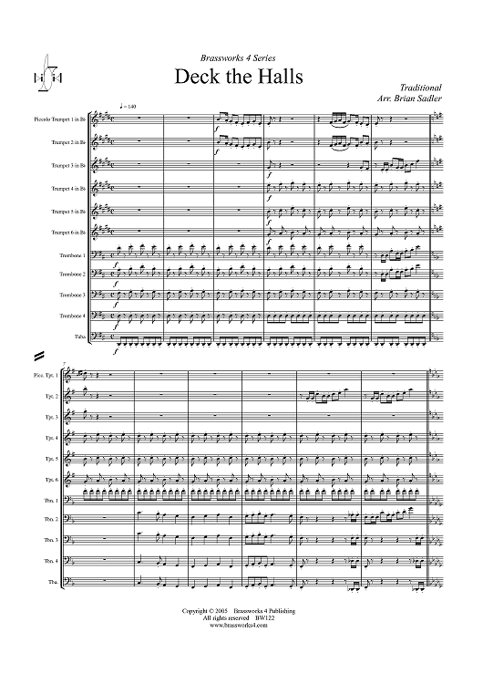 Deck the Halls - Score