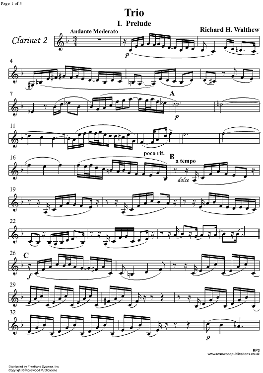 Trio - Clarinet 2