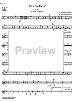 Radetzky Marsch Op.228 - Tuba in B-flat BC
