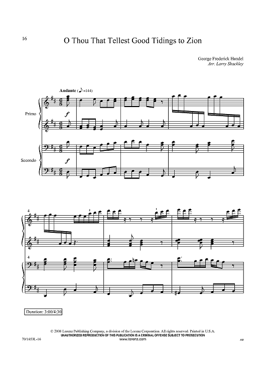 O Thou That Tellest Good Tidings to Zion - Bonus Material