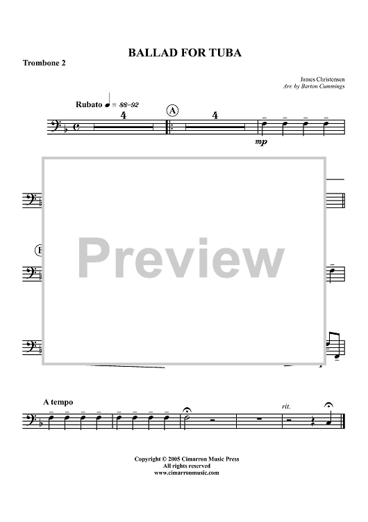 Ballad for Tuba - Trombone 2