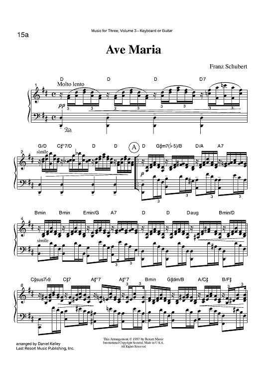 Ave Maria - Keyboard or Guitar