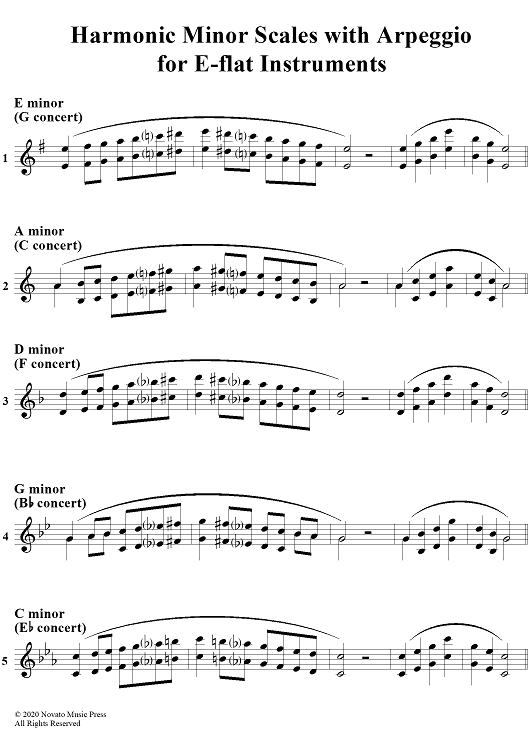 Minor Scales with Arpeggio - E-flat Instruments