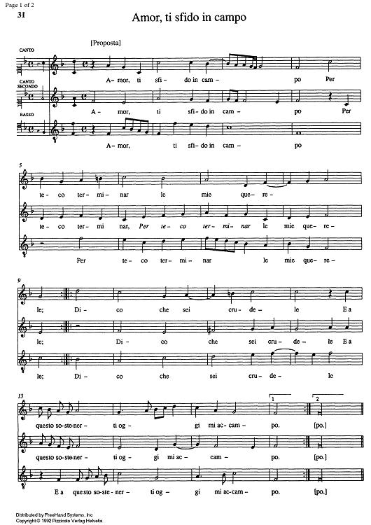 Amor, ti sfido in campo