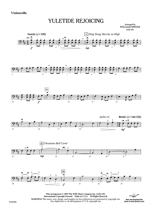 Yuletide Rejoicing - Violoncello