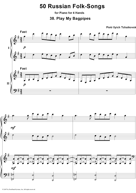 50 Russian Folk-Songs. No. 38. Play My Bagpipes