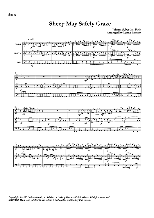 Sheep May Safely Graze - Score