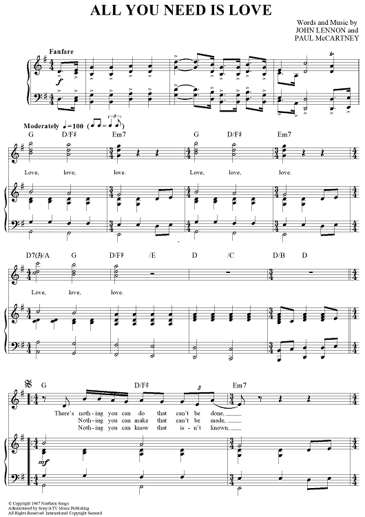 All You Need Is Love