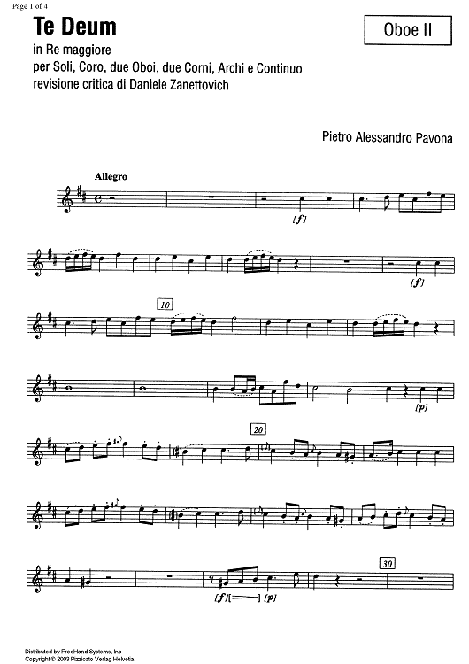 Te Deum - Oboe 2