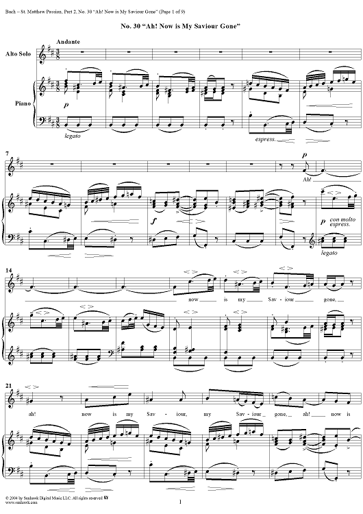 St. Matthew Passion: Part II, No. 30, "Ah! Now Is My Saviour Gone"