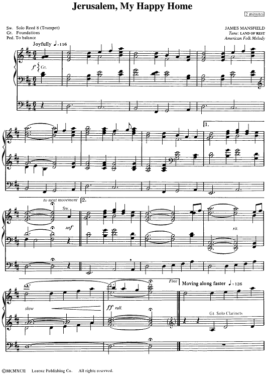 Jerusalem, My Happy Home