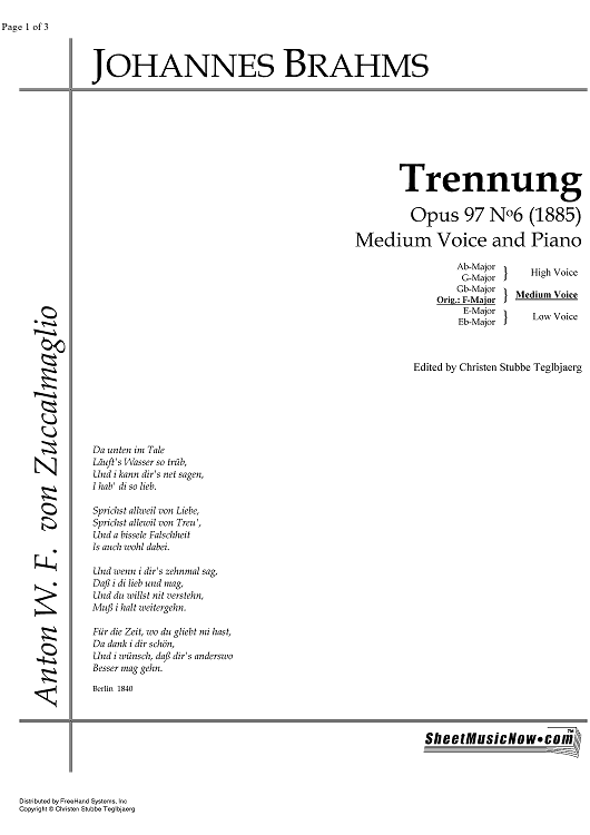 Trennung Op.97 No. 6