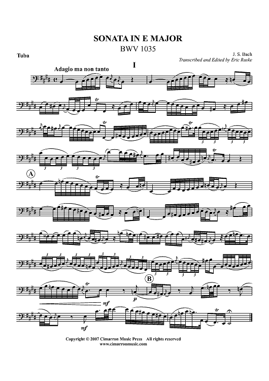 Sonata in E Major BWV 1035 - Tuba