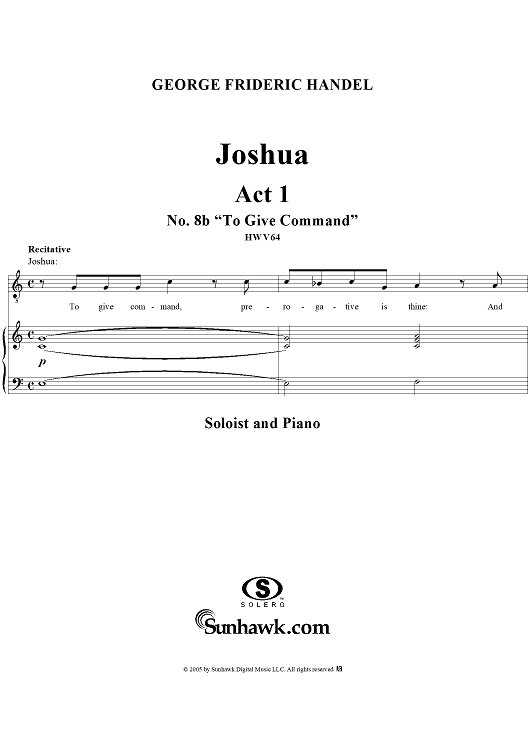 Joshua, Act 1, No. 8b "To give command"