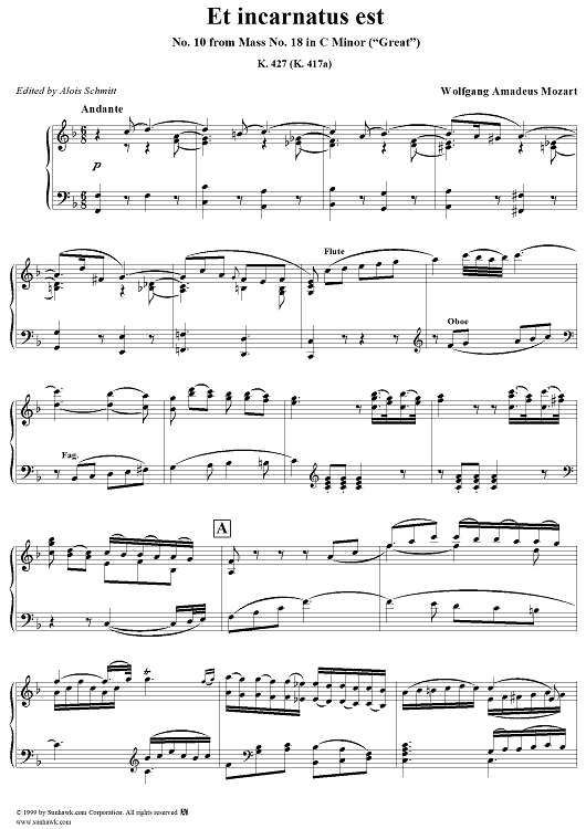 Et incarnatus est - No. 10 from Mass no. 18 in C minor ("Great")   - K427 (K417a)