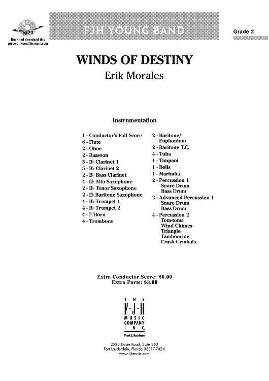 Winds of Destiny - Score Cover