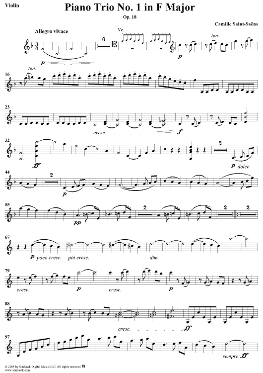 Trio No. 1 in F Major - Violin