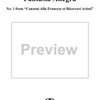 Fantasia Allegra, No. 1 from "Canzoni Alla Francese et Ricercari Ariosi"