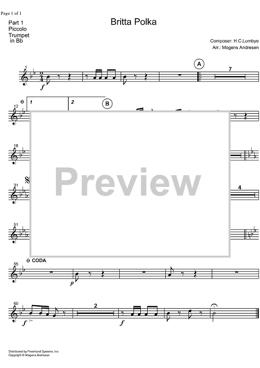 Britta Polka - Piccolo Trumpet in B-flat