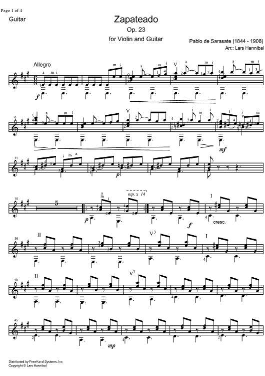Zapateado Op.23 - Score