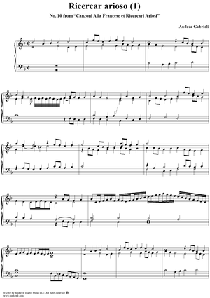 Ricercar arioso (I), No. 10 from "Canzoni Alla Francese et Ricercari Ariosi"