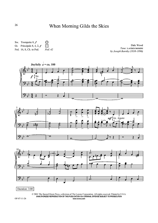 When Morning Gilds the Skies