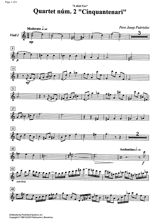 String quartet No. 2 - Violin 1