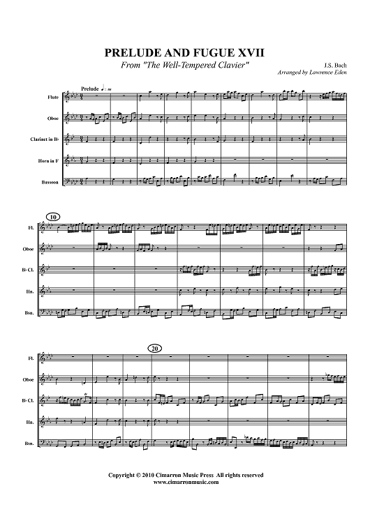 Prelude and Fugue XVII - Score