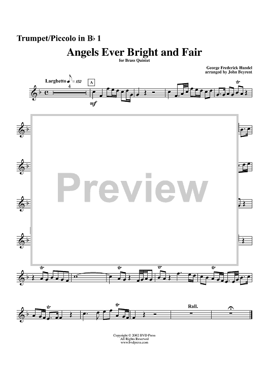 Angels Ever Bright and Fair - Trumpet 1
