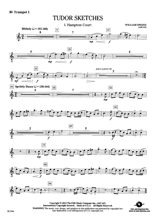 Tudor Sketches - Bb Trumpet 1