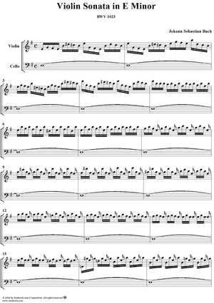 Violin Sonata in E Minor (BWV1023)