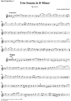 Trio Sonata in D Minor - Op. 3, No. 1 - Flute/Oboe/Violin 2