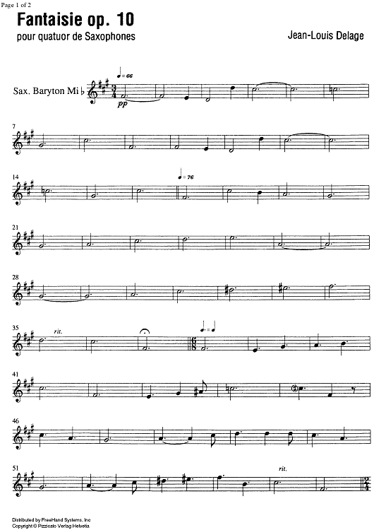 Fantaisie Op.10 - Baritone Saxophone