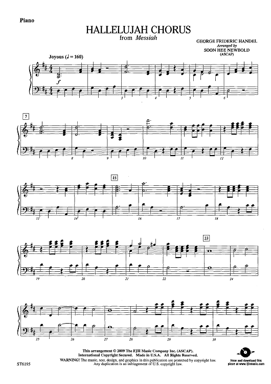 Hallelujah Chorus - from Messiah - Piano