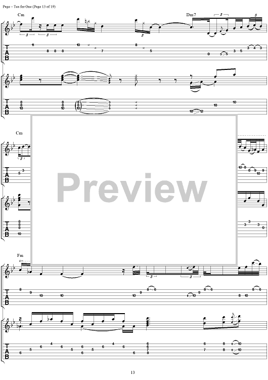 Tea for One" Sheet Music by Led Zeppelin for Guitar Tab/Vocal Sheet