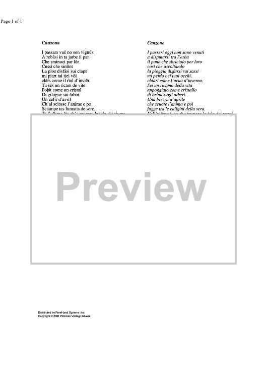 Canzona - Lyrics