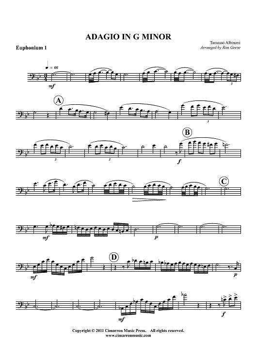 Adagio in G - Euphonium 1 BC/TC