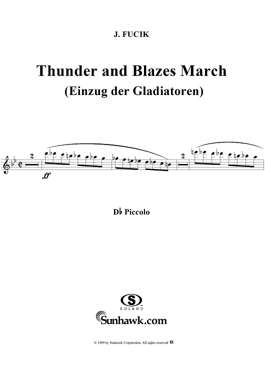 Thunder and Blazes March (Entry of the Gladiators) - C Piccolo