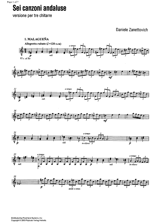 6 canzoni andaluse (6 andalusian songs) - Guitar 2