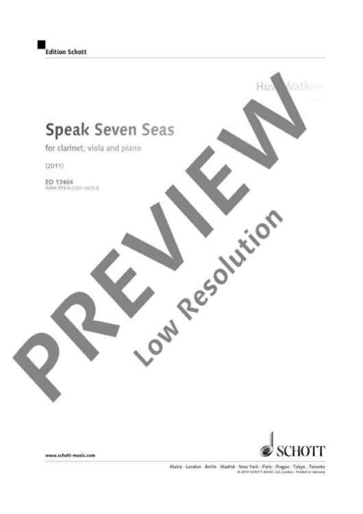 Speak Seven Seas - Score and Parts