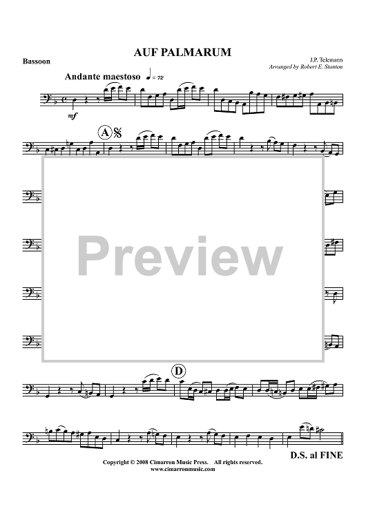 Auf Palmarum - Bassoon