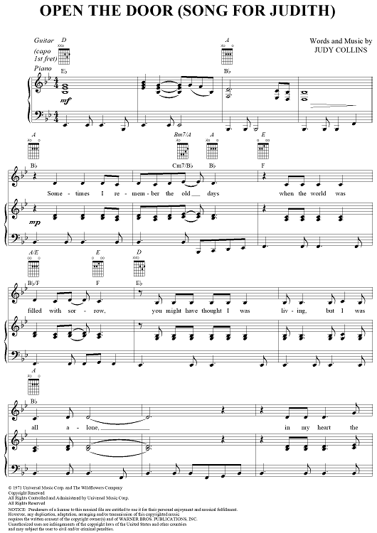 Open the Door (Song for Judith)