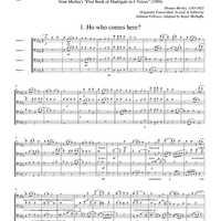 Two Madrigals, Vol. 4 - from Morley's "First Book of Madrigals to 4 Voices" (1594) - Score