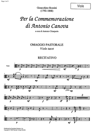 Per la Commermorazione di Antonia Canova [set of parts] - Viola