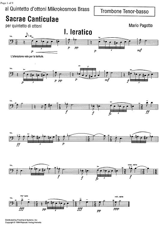 Sacrae Canticulae - Trombone