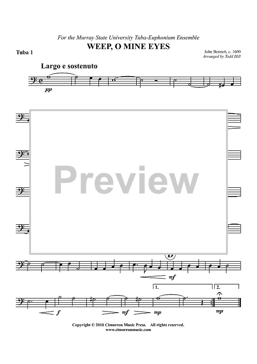Weep, O Mine Eyes - Tuba 1