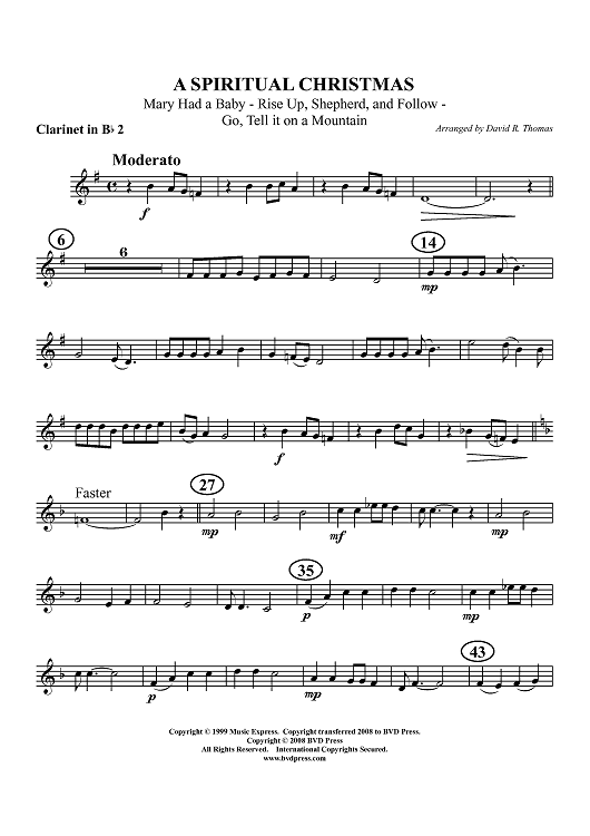 A Spiritual Christmas - Clarinet 2 in B-flat