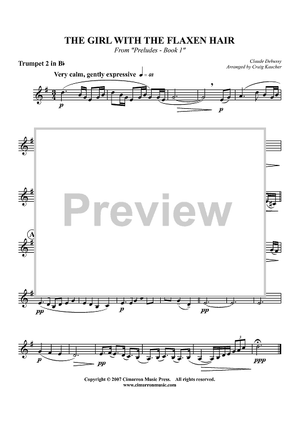 The Girl with the Flaxen Hair - From "Preludes - Book 1" - Trumpet 2 in Bb