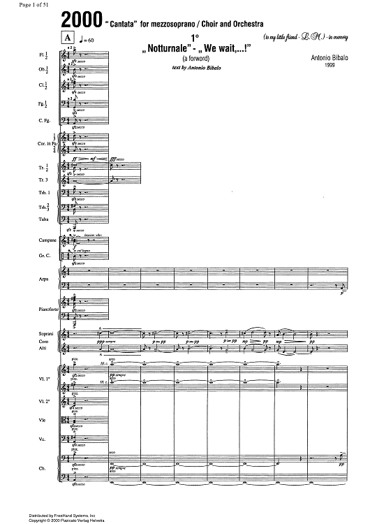 2000 - Cantata for mezzosoprano - Full Score